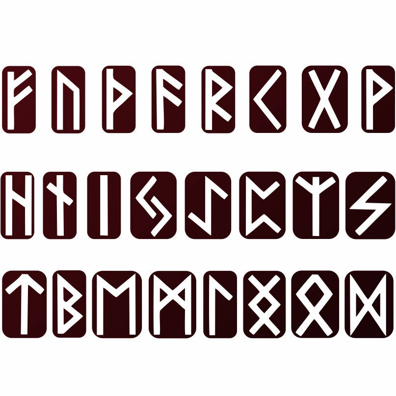 

Трафареты (наклейка) Руны для травления металла 1х2 см, 24 шт. в наборе.