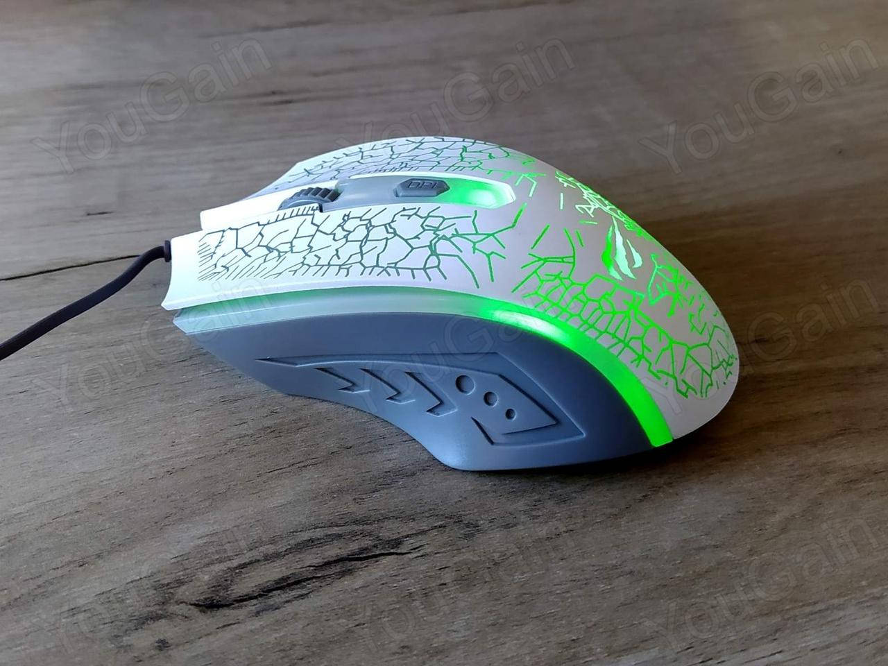 

Игровая проводная мышь HAVIT HV-MS736 с подсветкой, USB. БЕЛЫЙ КОРПУС