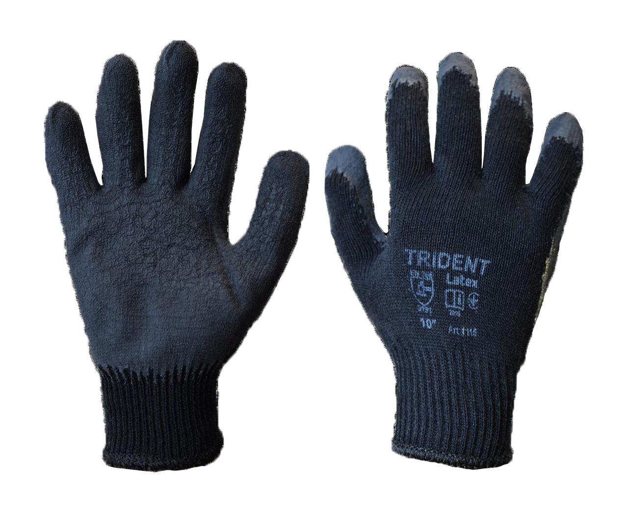 

Рукавиці з латексним покриттям "Trident", Черный