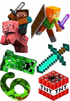 

Вафельная картинка Майнкрафт А4