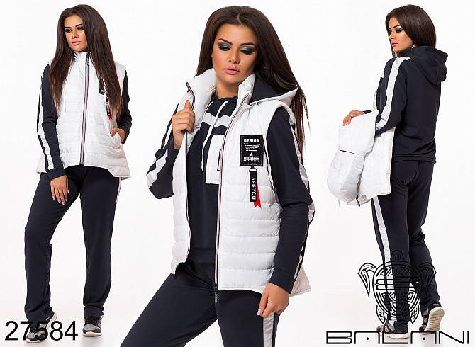 

Спортивный костюм-тройка с жилетом на синтепоне 100 с 46 по 56 размер, Разные цвета