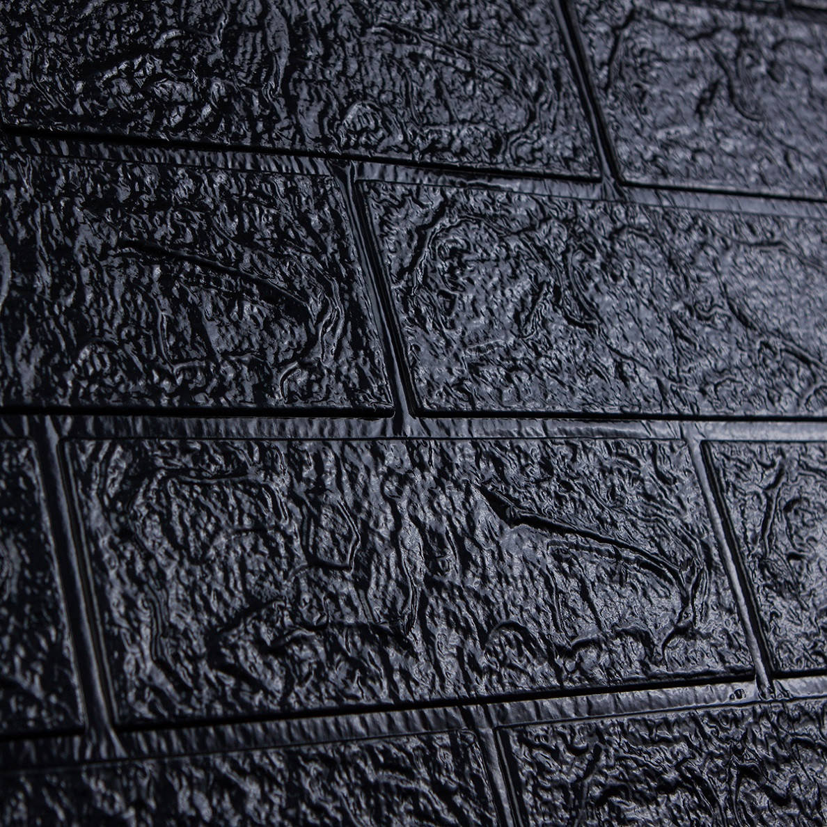 

Панель 3д самоклейка 70х77см х 3мм под кирпич на стену самоклеющаяся стеновая пвх Черный