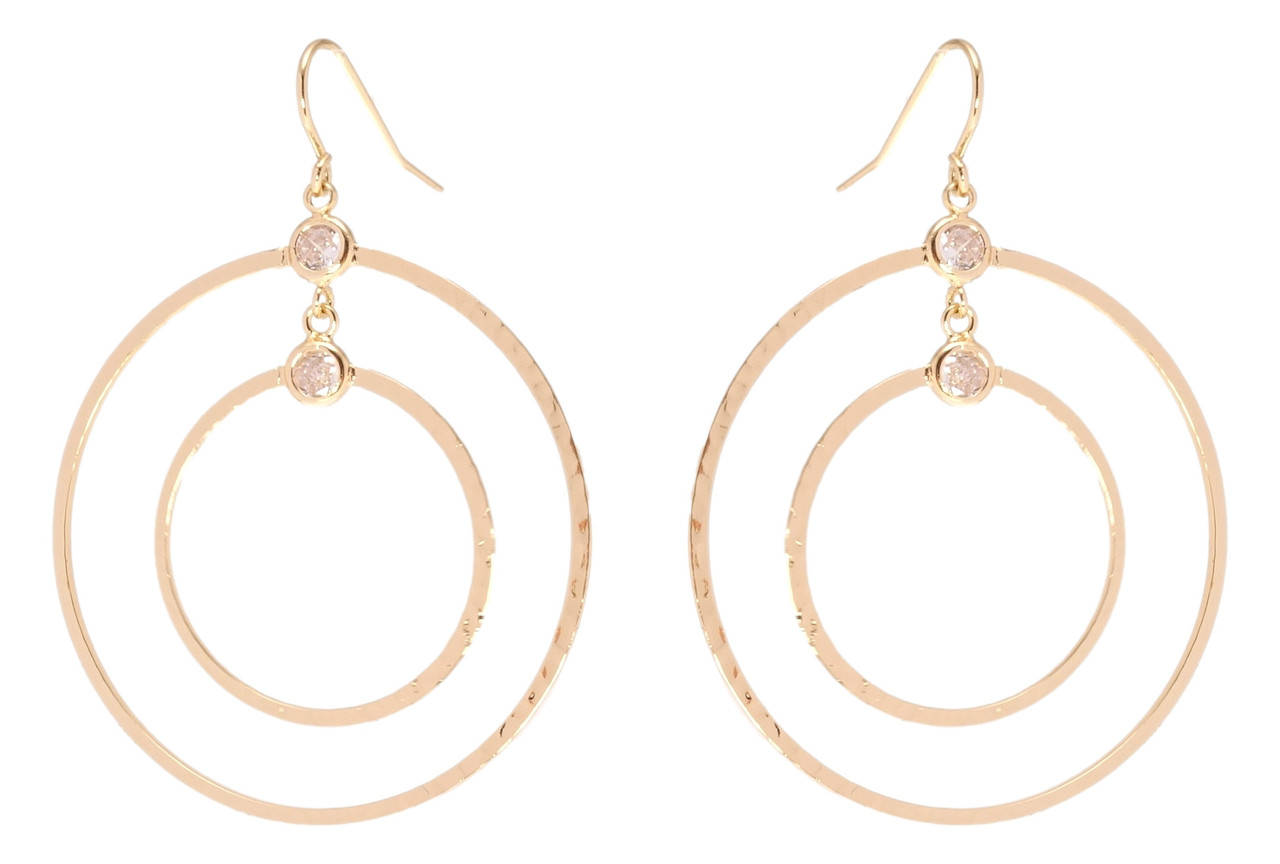 

Серьги Xuping M&L желтый оттенок подвески французский замок "Двойные кольца"