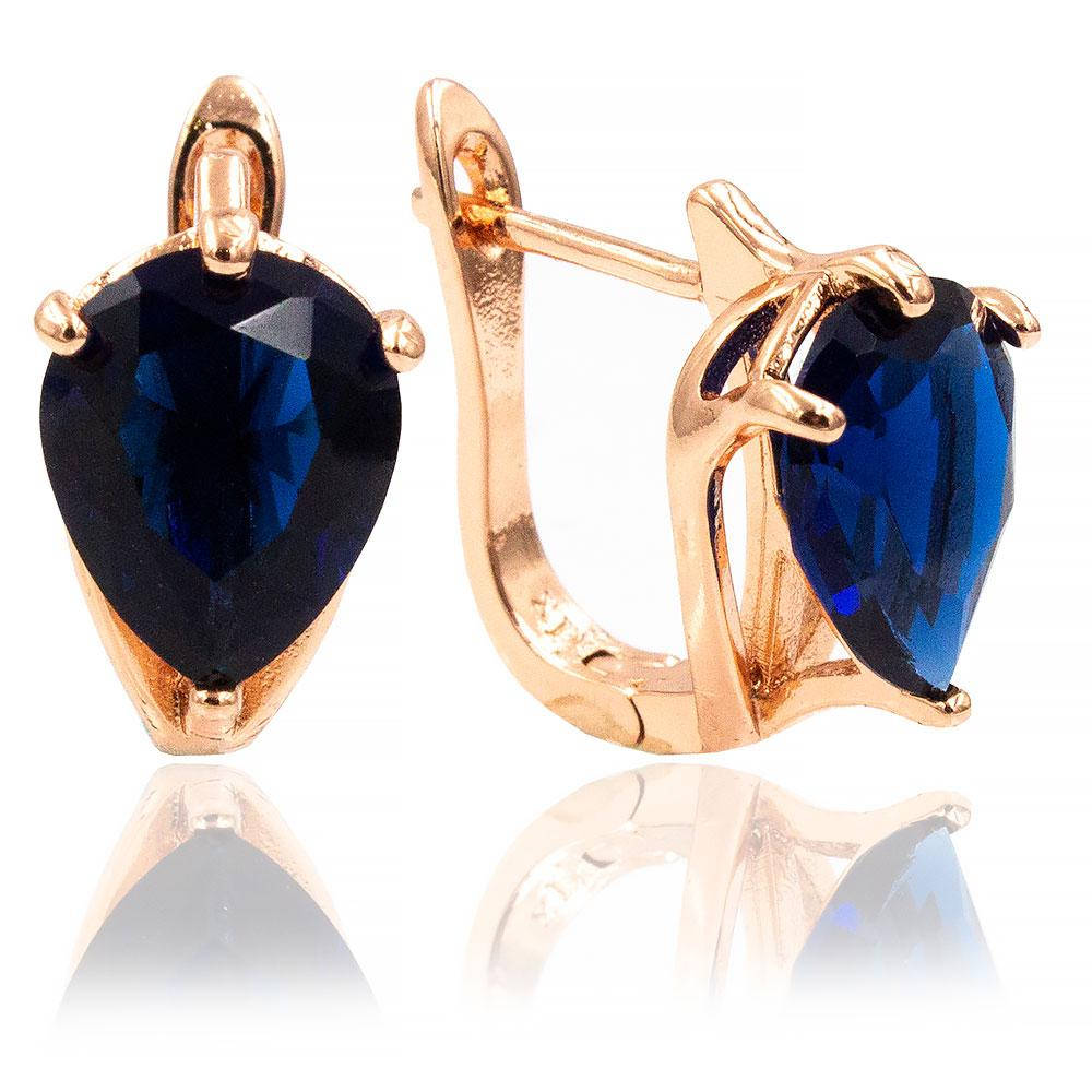 

Серьги 1,6 см синий (Медицинское золото)