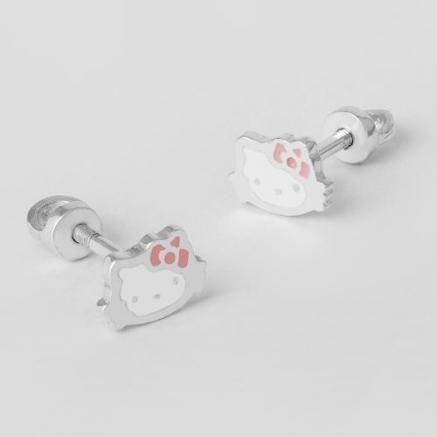 

Сережки детские серебряные "Китти"