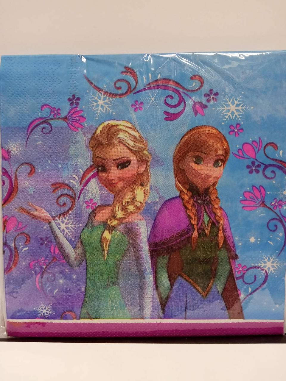 

Салфетки бумажные сервировочные с рисунком - 15шт/уп- ельза, голубой