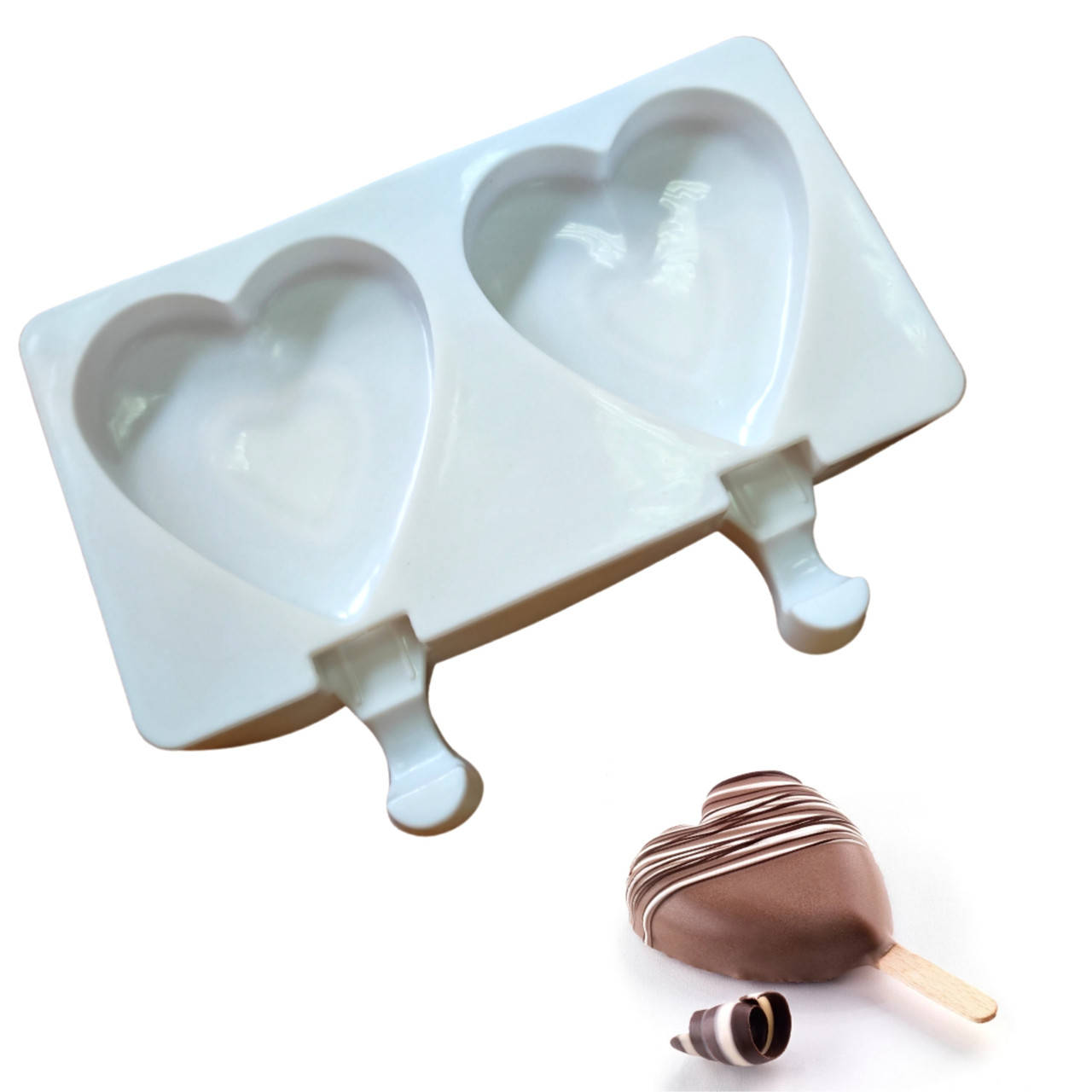 

Форма силиконовая для мороженого и десертов "Сердце" (2шт)