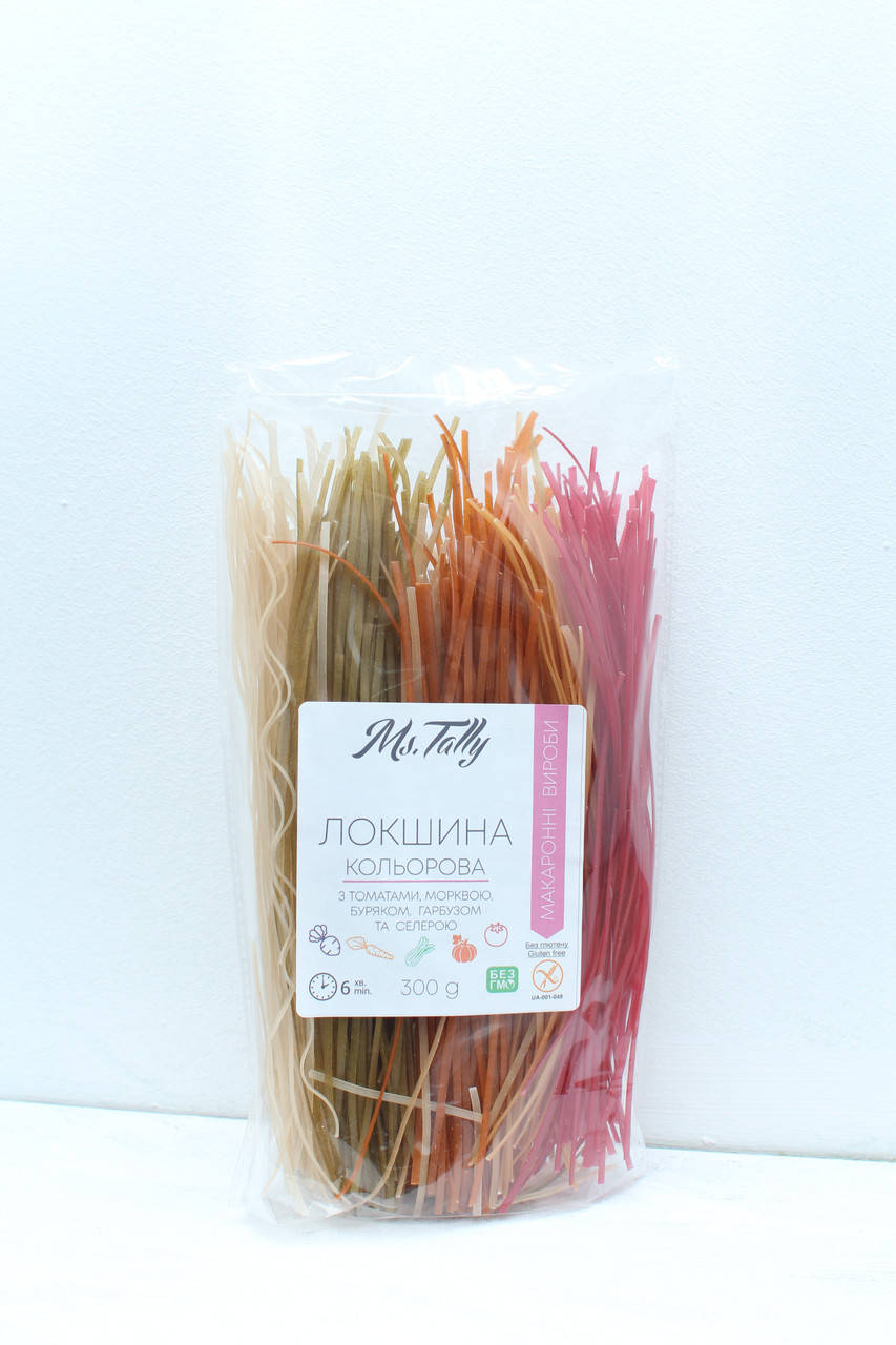 

Лапша рисовая овощная без глютена Ms. Tally, 300 г