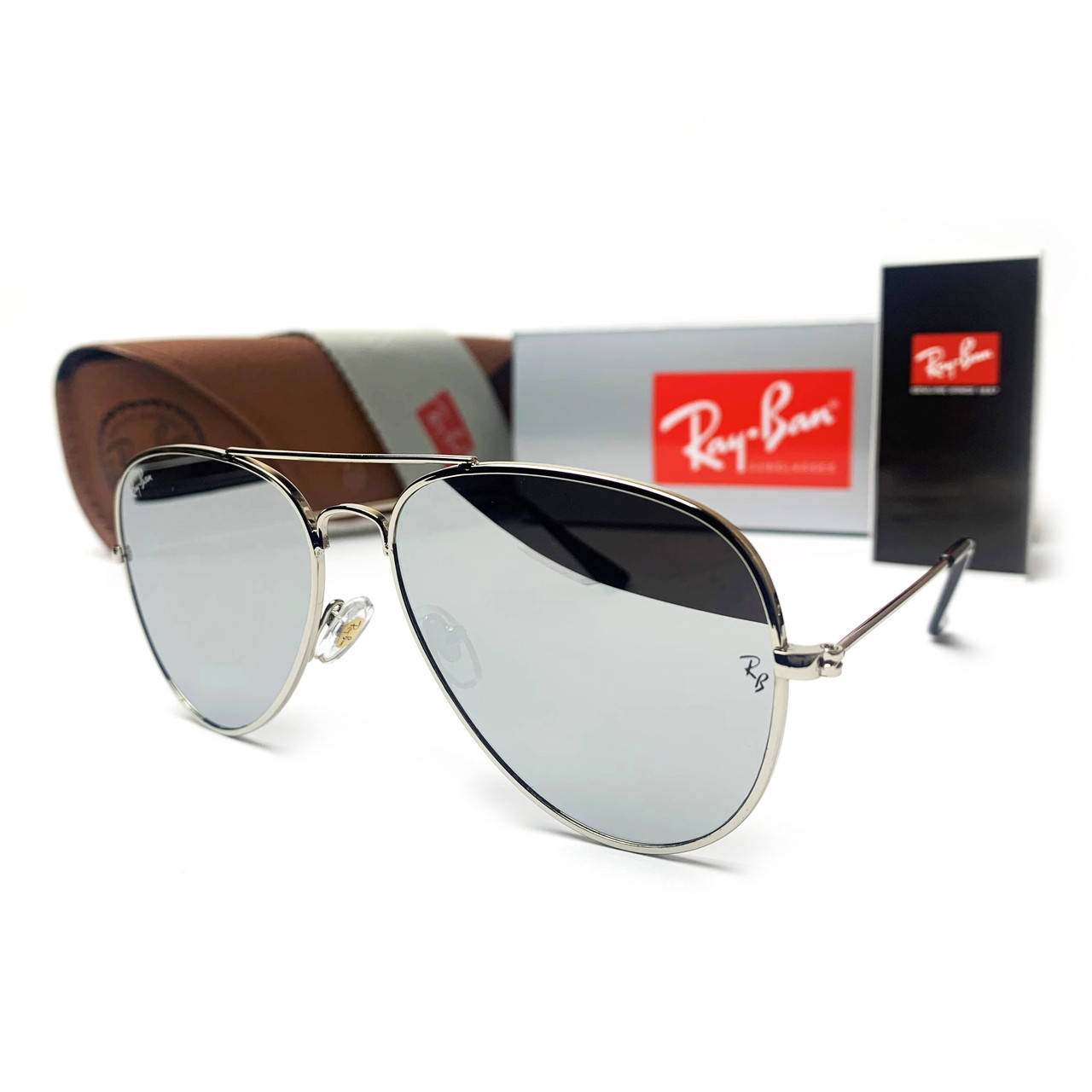 

Солнцезащитные очки R-B Aviator Капли 3025 Серебро Зеркальный, Светло-серый