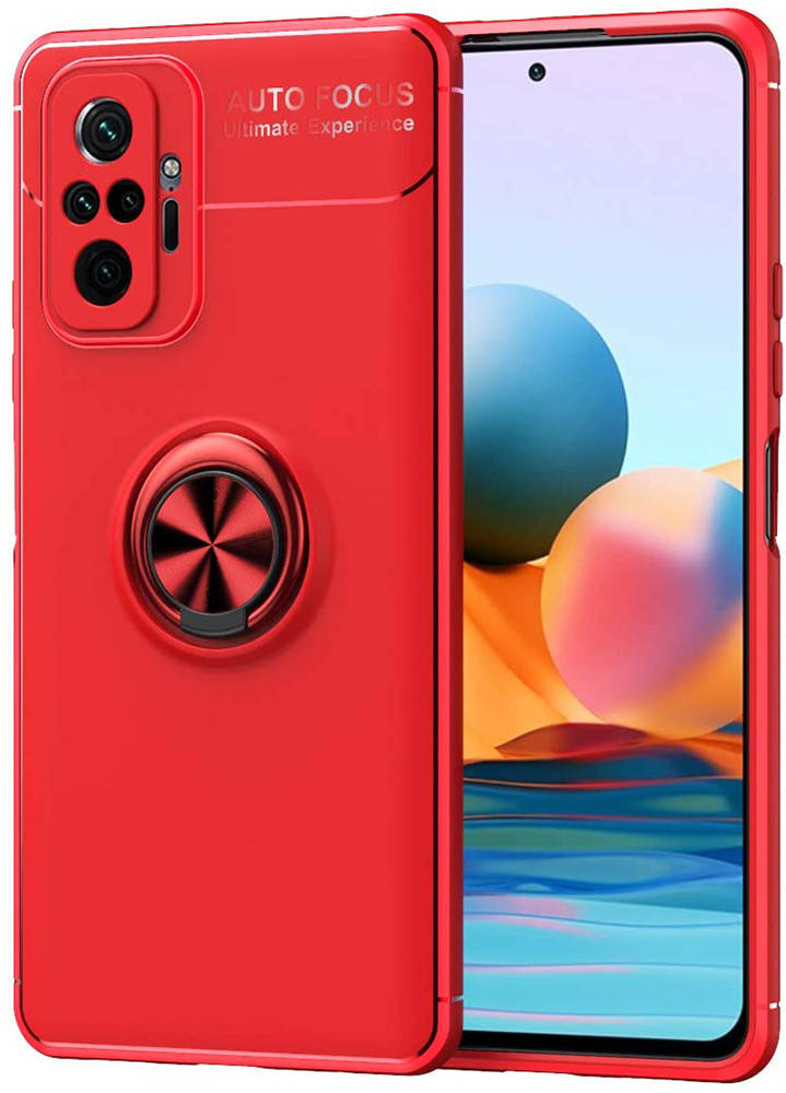 

Чехол с кольцом Xiaomi Redmi Note 10 Pro Autofocus Красный