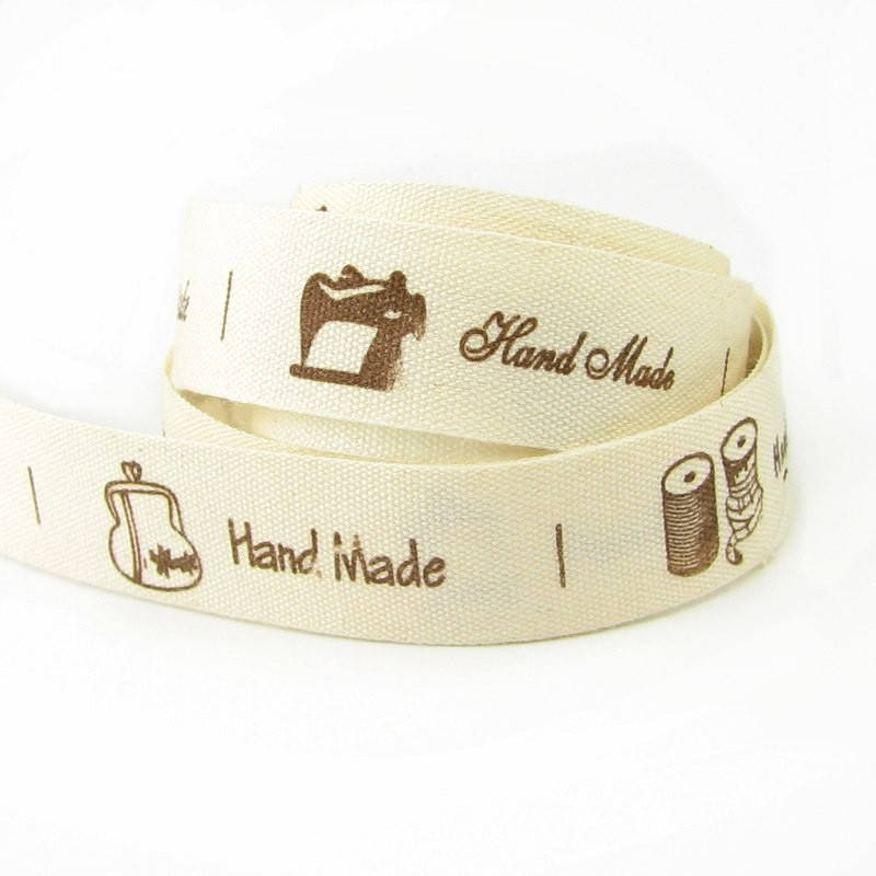 

Декоративная лента Hand Made 37мм отрез 1м LD15001, Молочный
