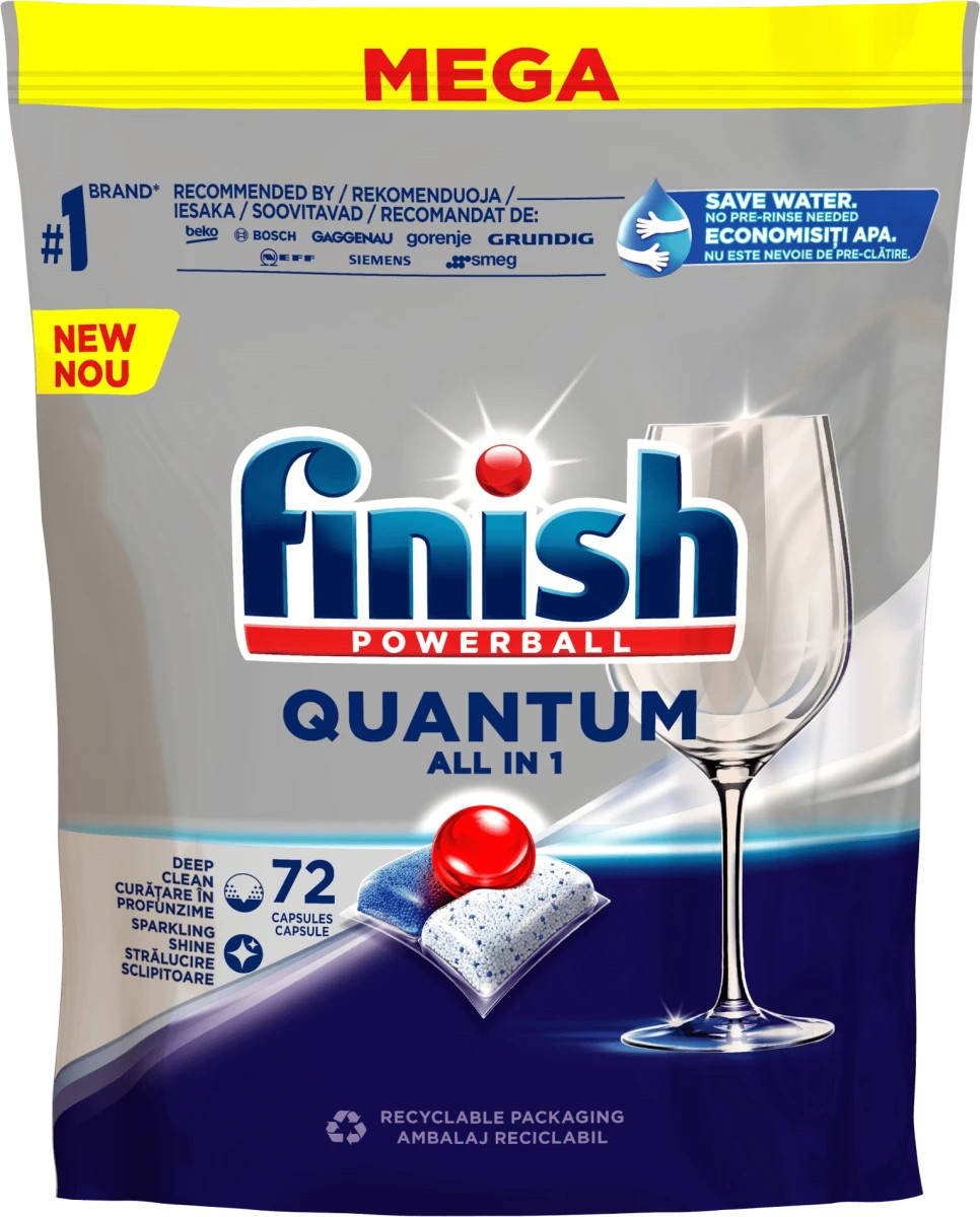 

Таблетки Finish quantum 72 для мытья посуды в посудомоечных машинах