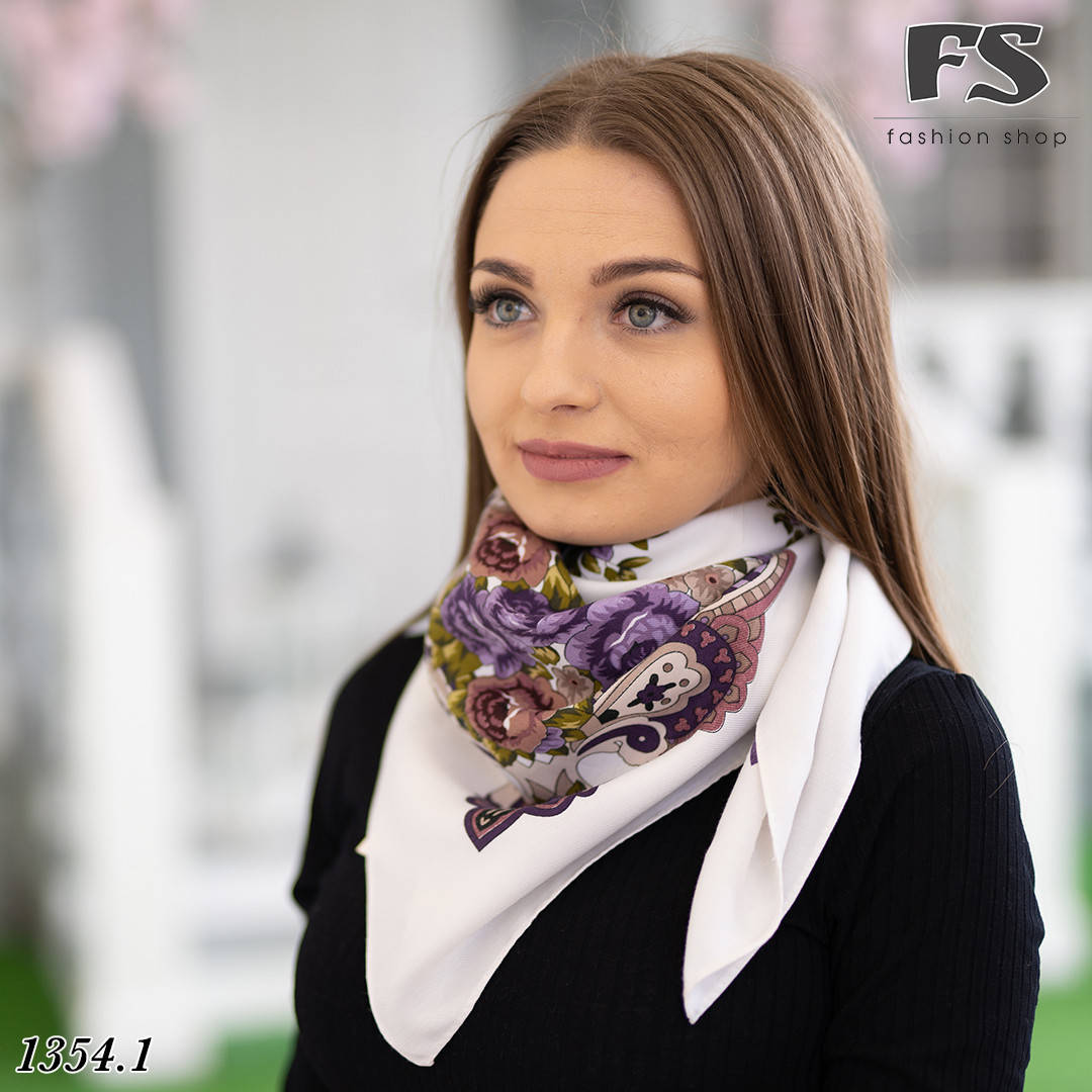 

Женский шерстяной платок Цветок, Белый