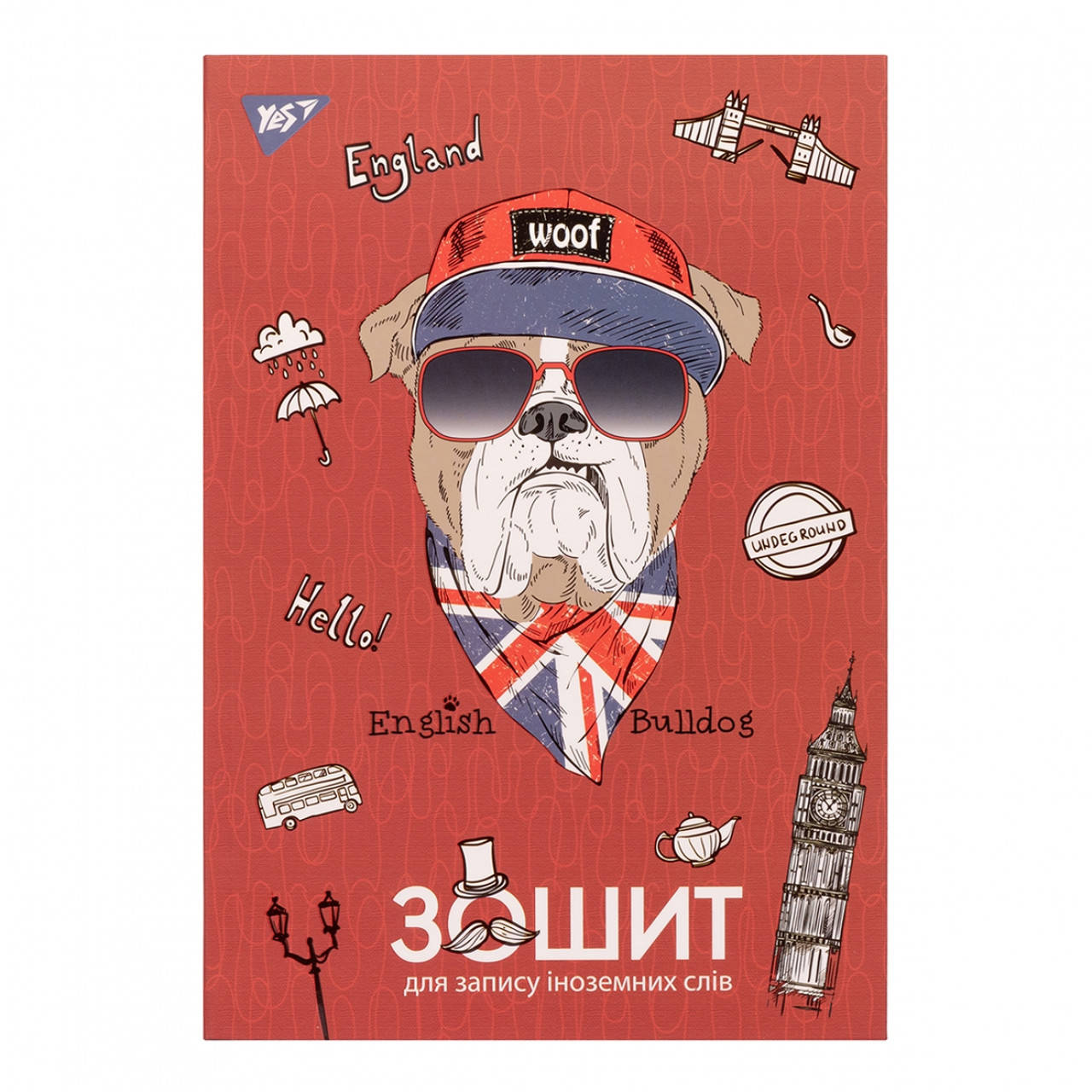 

Тетрадь для записи иностранных слов, интегр., софт-тач + УФ-выб. "Bulldog style" YES