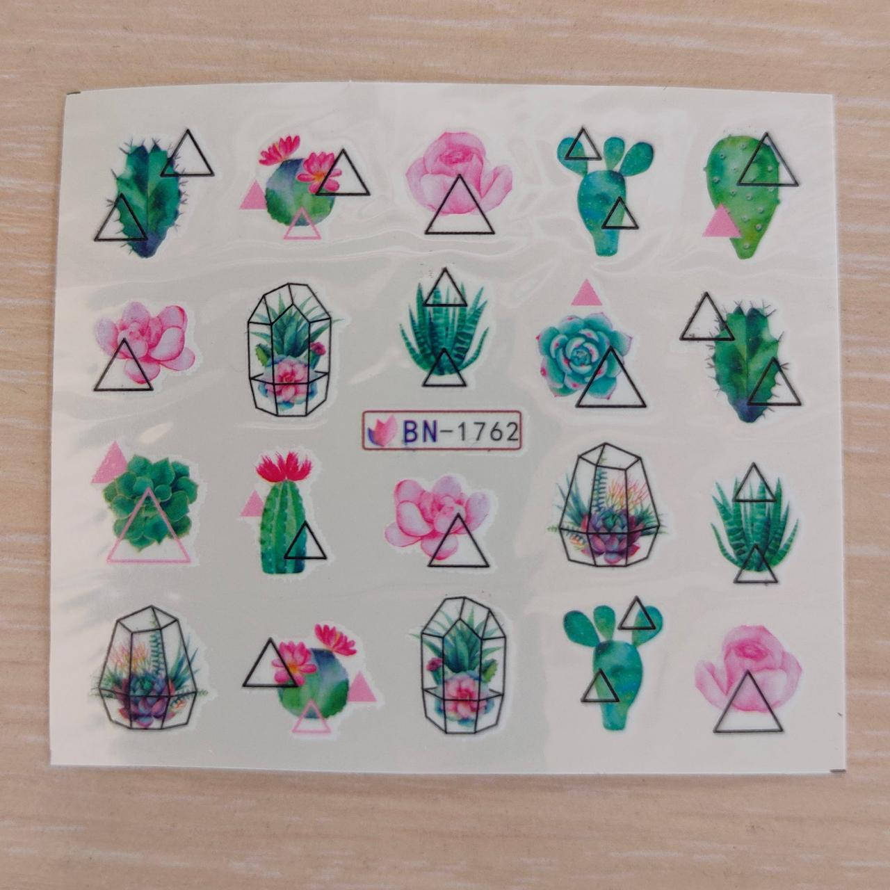 

Водные наклейки слайдеры Цветы серии BN 1762, Разные цвета