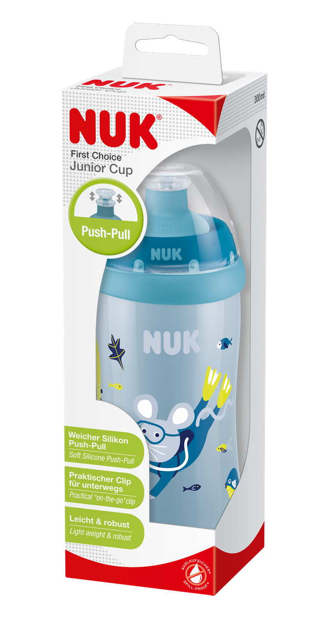 

Поильник JUNIOR CUP 36+ 300 мл NUK мальчик, Серый