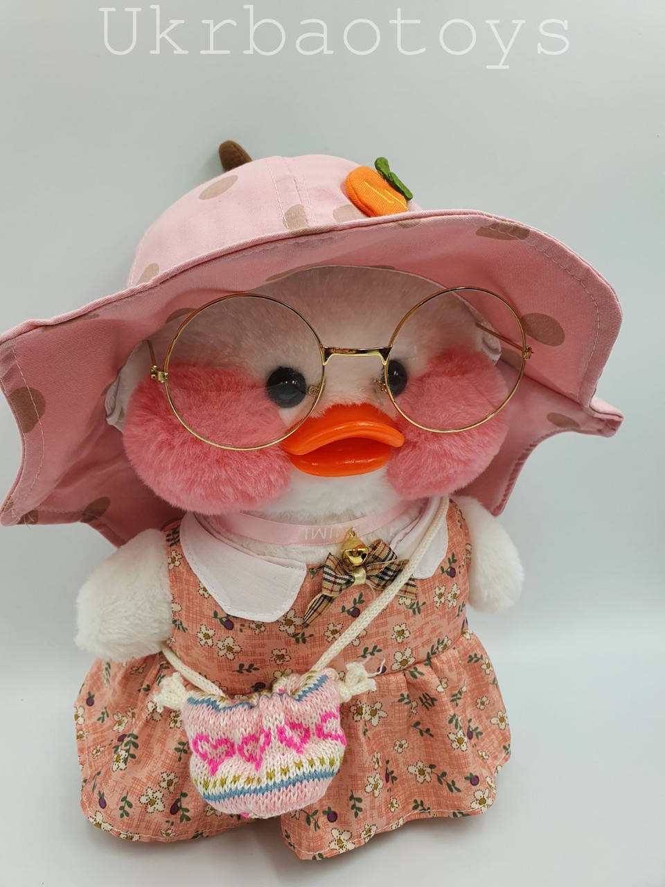 

Игрушка уточка Cafe mimi duck в розовом платье и шляпе 30 см., Белый