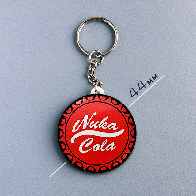 

"Нюка Кола / Nuka Cola (Фаллаут)" брелок круглый Ø44 мм, Разные цвета