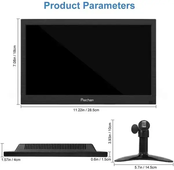 

Портативный монитор Prechen HDMI-VGA-AV-BNC, 60 Гц 12-дюймовый