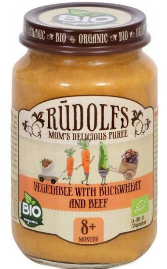 

Rudolfs Органическое Пюре мясо-овощное Овощи и гречка с телятиною 8м+ (190г)