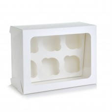 

Коробка на 6 капкейков 240*180*110, Белый