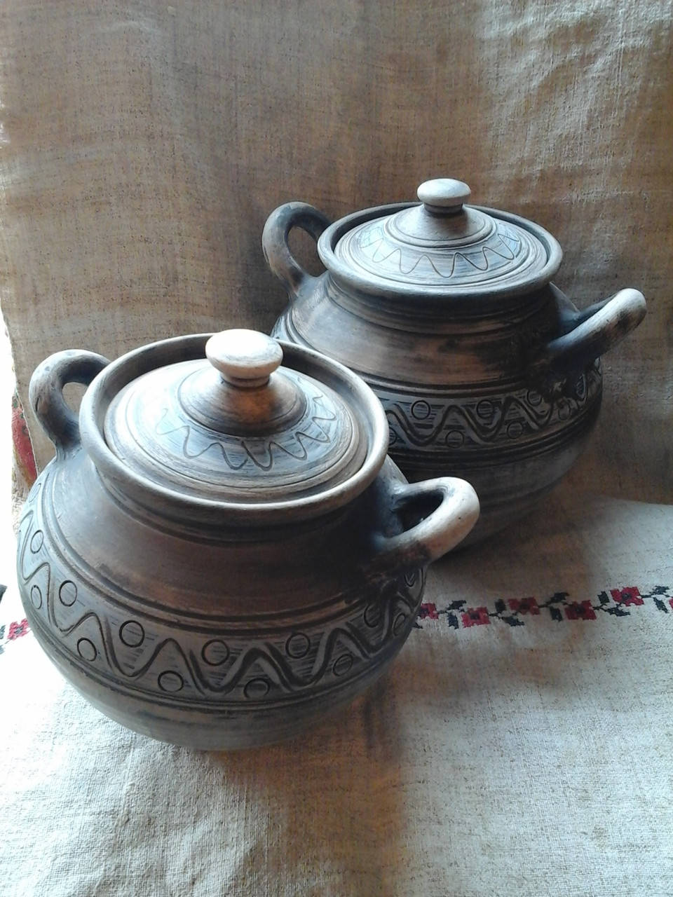 

Горщик глиняний з ручками 3л