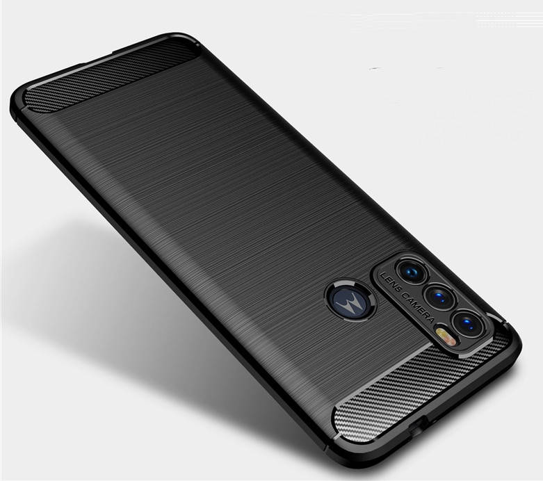 

Чехол с защитой камеры для Motorola G60 черный резиновый бампер