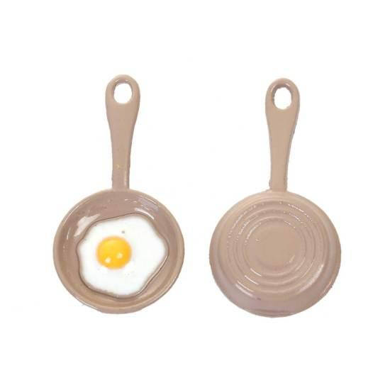 

Подвеска Finding Кулон сковорода яичница глазунья Светло-кофейный 28 мм x 15 мм