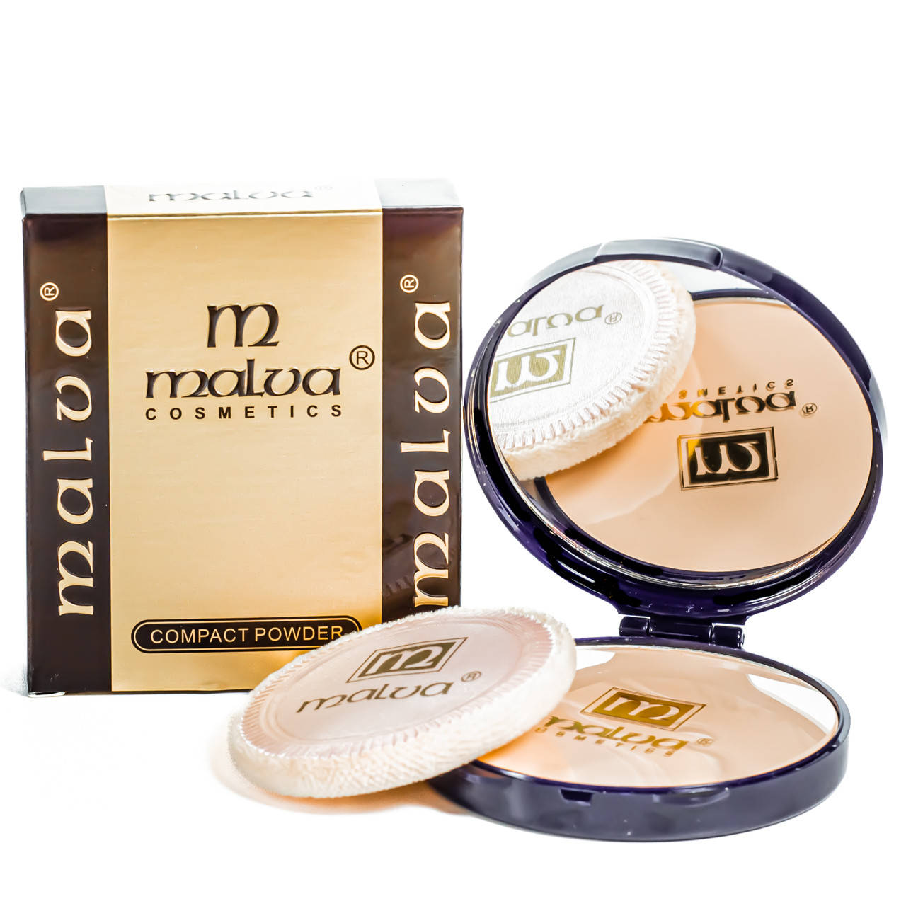 

Пудра для лица компактная Malva Cosmetics М 413 № 02 Карамельная