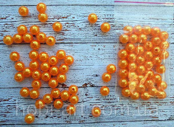 

Бусина 8 мм № 08 (50шт) оранжева