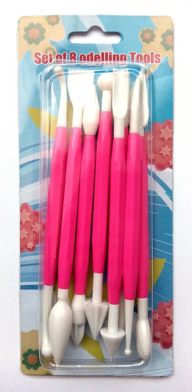 

Набір для роботи з полімерною глиною, 8 стеків (рожевий)