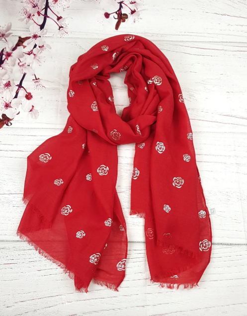 

Тонкий шарф Fashion Асия из вискозы 180*80 см красный