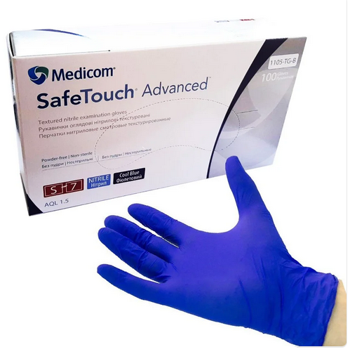 

Перчатки нитриловые Safe Touch Advanced синие без пудры 100шт, Кобальт