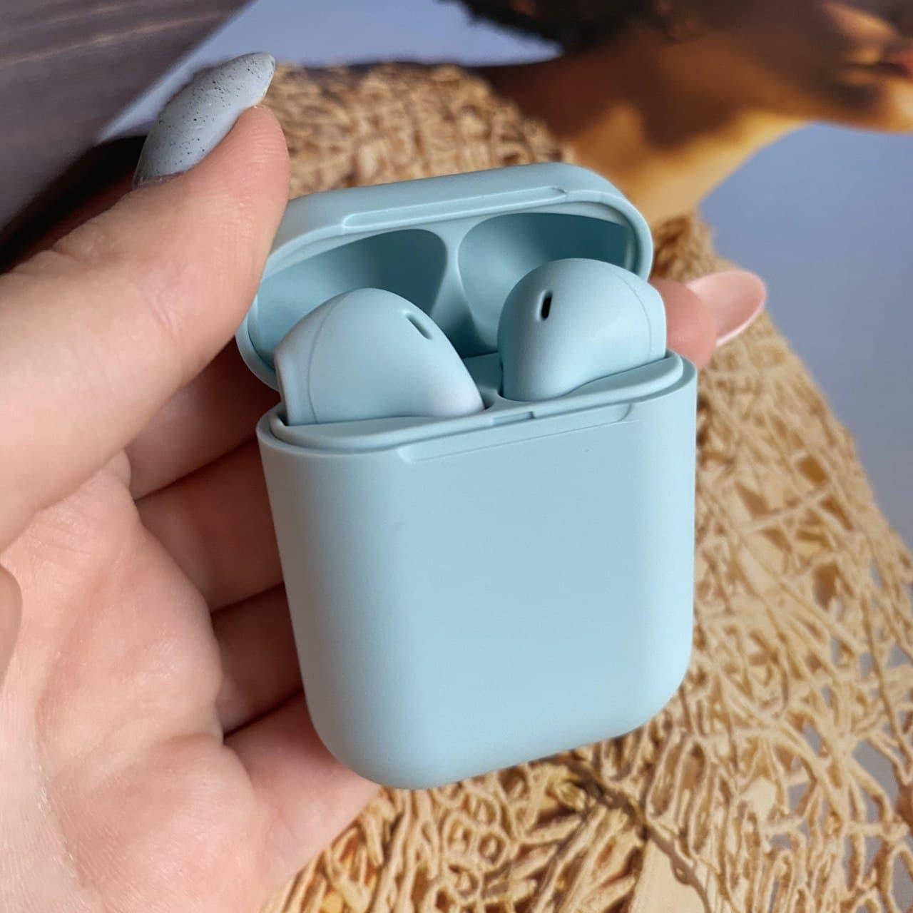 

Беспроводные блютуз наушники сенсорные inpods 12 голубые с зарядным кейсом i12 tws, Голубой