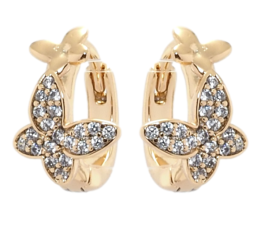 

Серьги Xuping Позолота 18K колечки "Бабочки с цирконием"