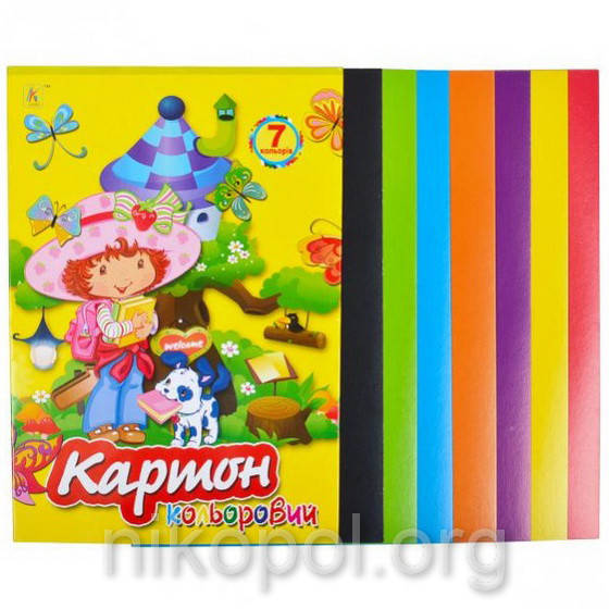 

Цветной картон для аппликаций 7 листов А4 "Коленкор"