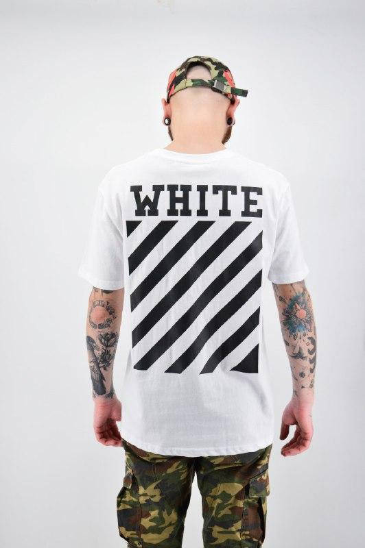 

Белая футболка с черным логотипом офф вайт | off white