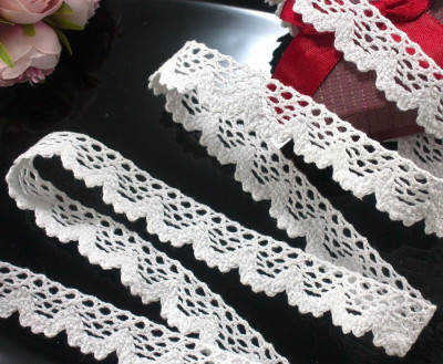 

(1 метр) кружево натуральное хлопок (лен) 1,7см Цвет - Белый (лен-3815)