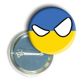 

Закатной круглый значок - смайлик "Флаг Украины"