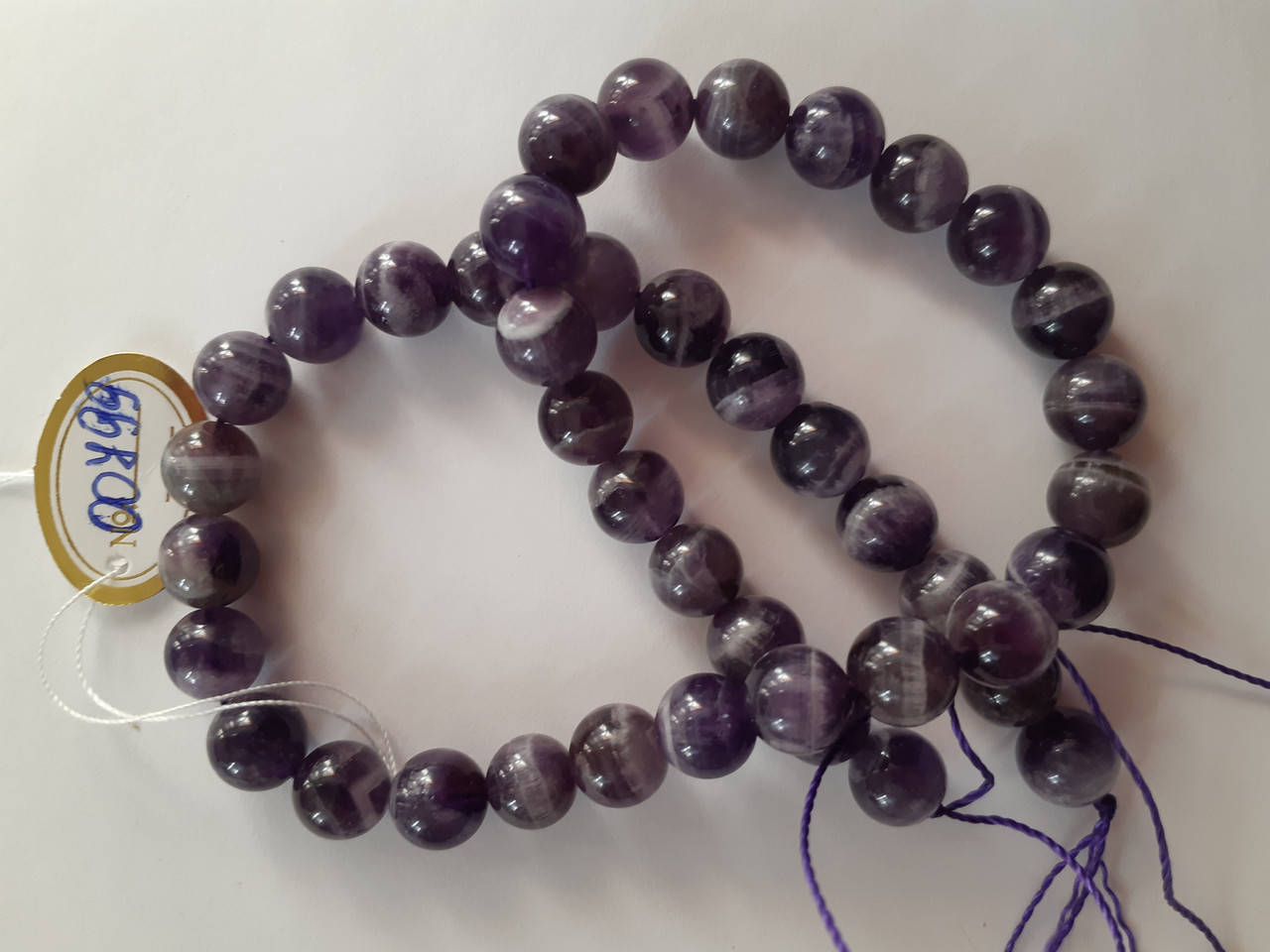 

Бусины Аметист на нитке гладкий шарик d-10мм L-37см