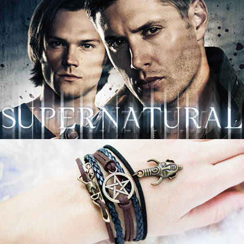 

Браслет Supernatural кулон Дина Винчестера с пентаграммой