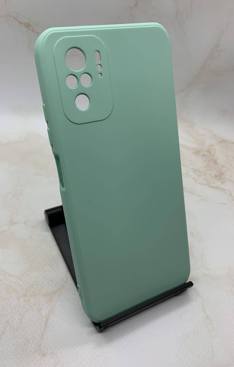 

Чехол с микрофиброй Xiaomi Redmi Note 10 4G оригинальный Silicone Case противоударный мятный с защитой камеры