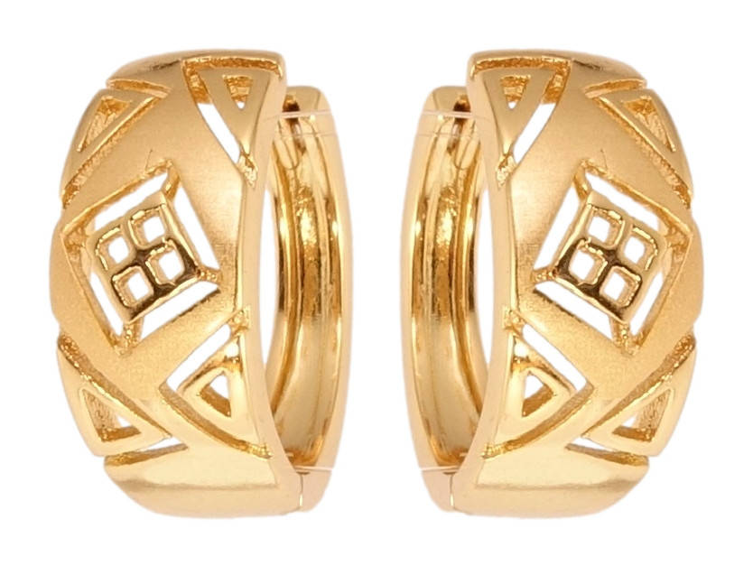 

Серьги Xuping Позолота 18K колечки "Декоративный резной орнамент с напылением"