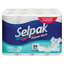 

PRO Selpak Туалетная бумага целлюлозная 3шар. 18.6м.24шт., Белый