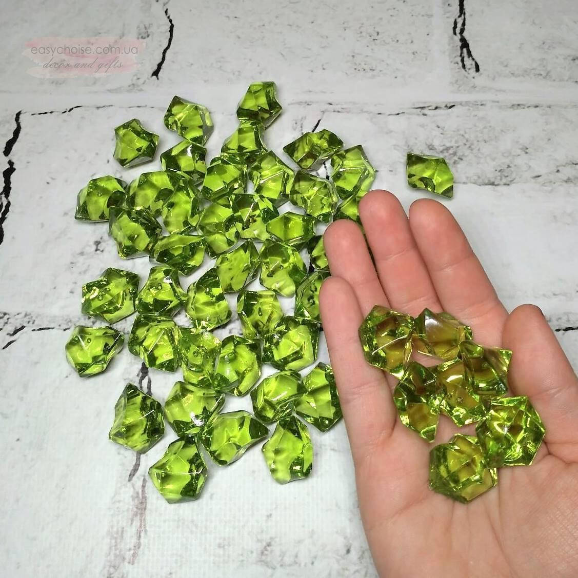 

Кристаллы Лед колотый зеленый, декоративный, акрил, 2,2х1,8 см, 50 шт