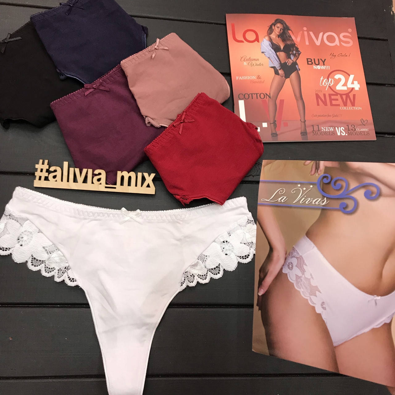 

Стринги-ромашка от La vivas средняя посадка XL, Белый