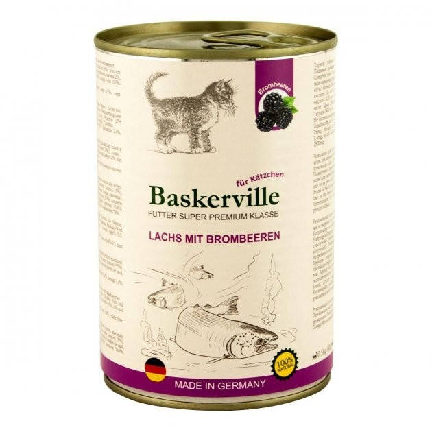 

Влажный корм для котят Baskerville Super Premium Lachs Mit Brombeeren Лосось с ежевикой 400 г