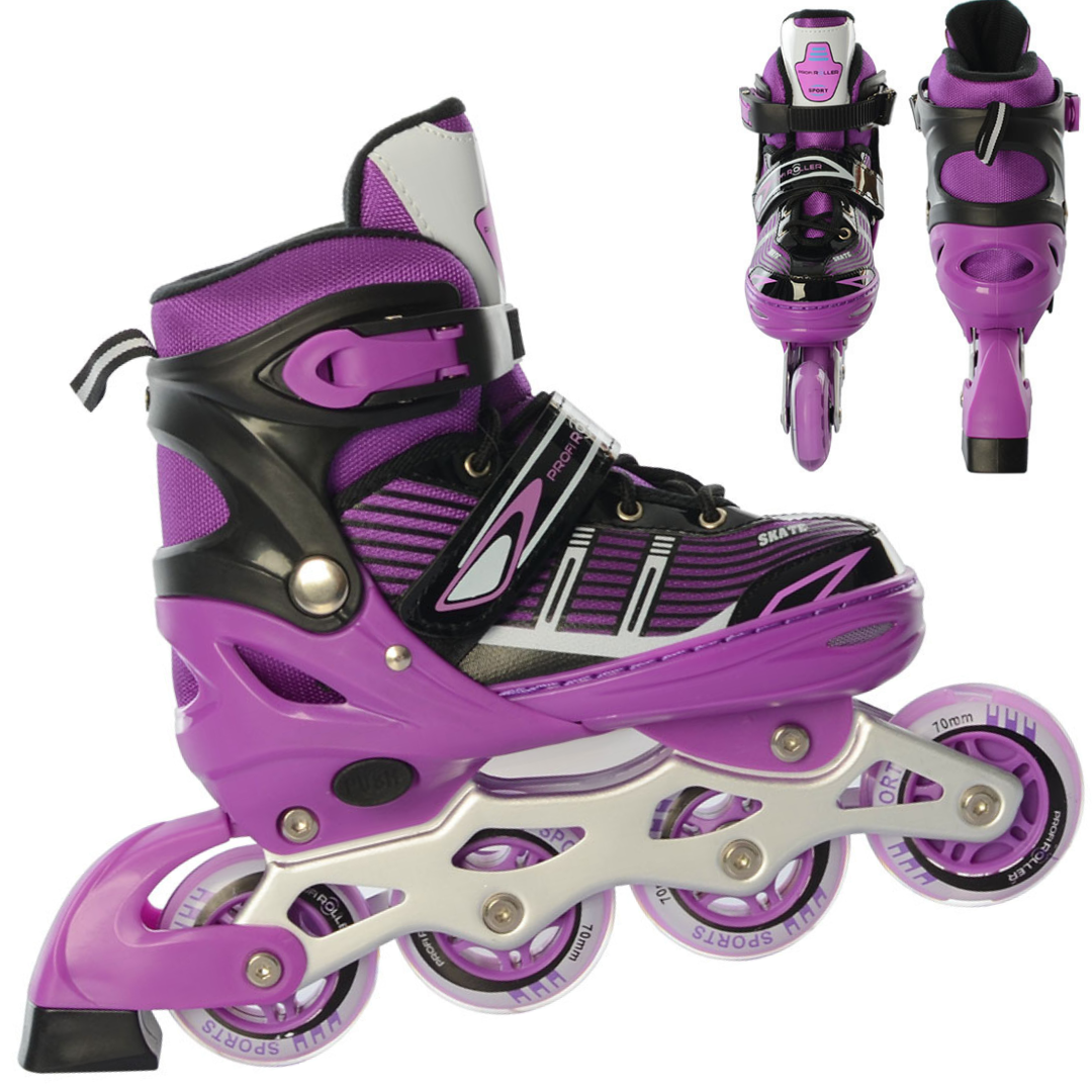 

Раздвижные ролики Profi Roller 35-38 Роликовые коньки с регулировкой размера 35 36 37 38 размер Фиолетовый