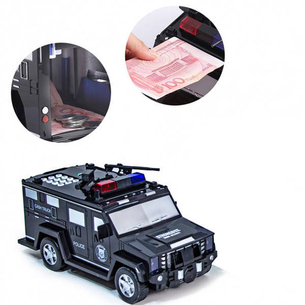 

Машинка копилка с кодовым замком и отпечатком CASH TRUCK, Черный