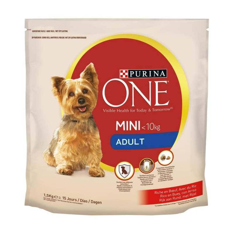 

Purina ONE Mini Adult – Сухой корм с ветчиной и рисом для собак малых пород 1,5 кг